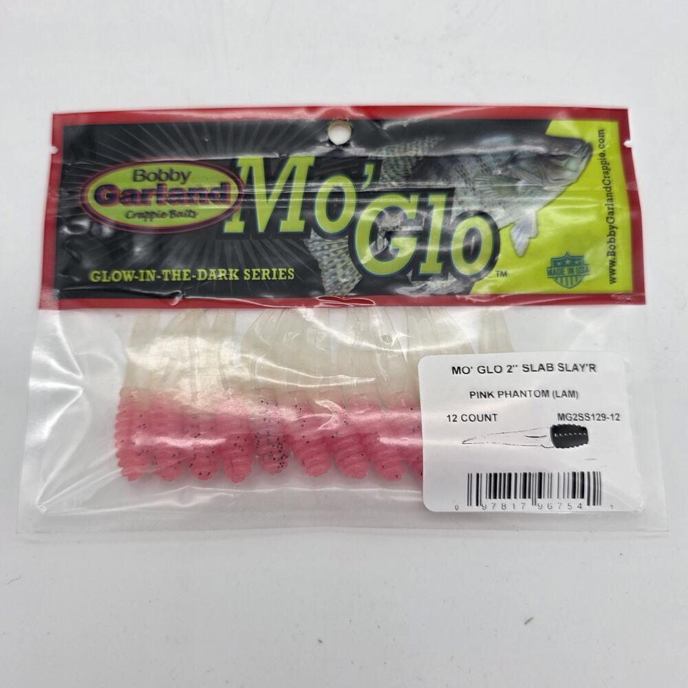 Lot of 6 Bobby Garland Mo’ Glo 2” Slab Slay’R Pink Phantom 72 Crappie Baits
